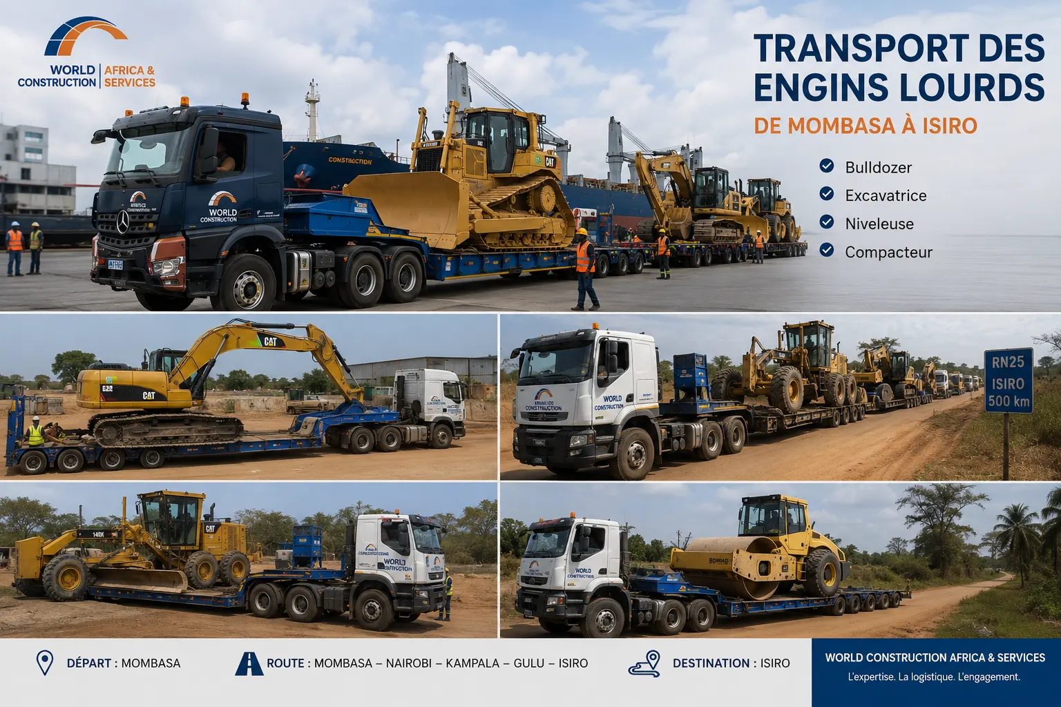 Transport des engins lourds Mombasa-Isiro